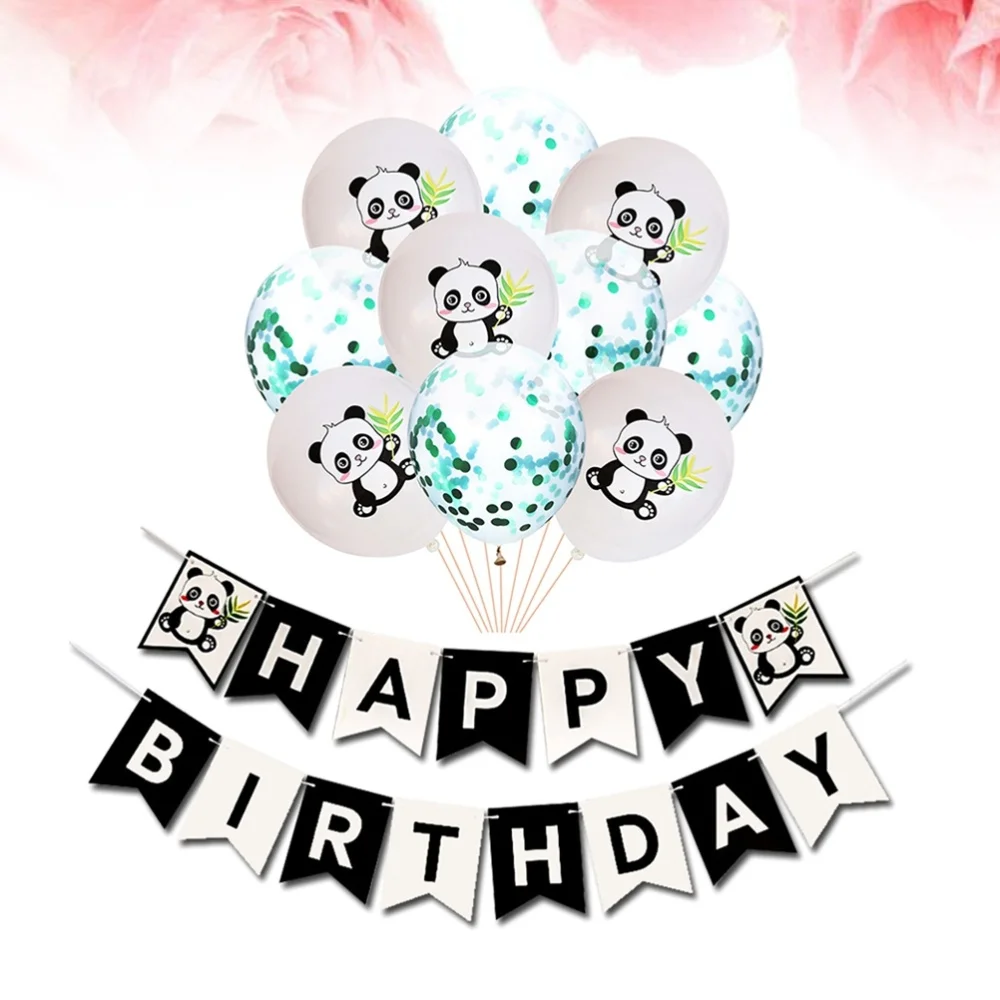 Воздушные шары в виде панды блестящие из латекса с конфетти набор воздушных
