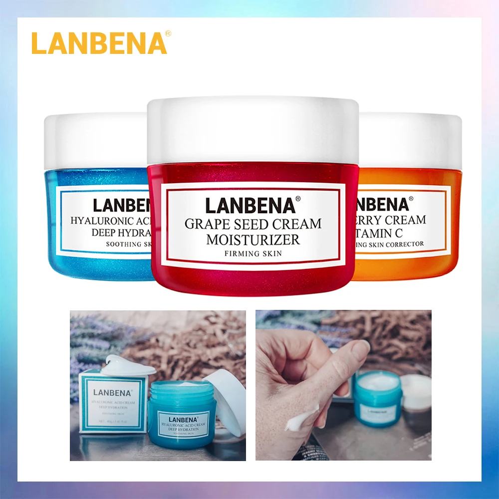 LANBENA крем для лица отбеливающий крем с гиалуроновой кислотой увлажняющий против морщин против старения Витамин С Сыворотка лечение акне уход за кожей
