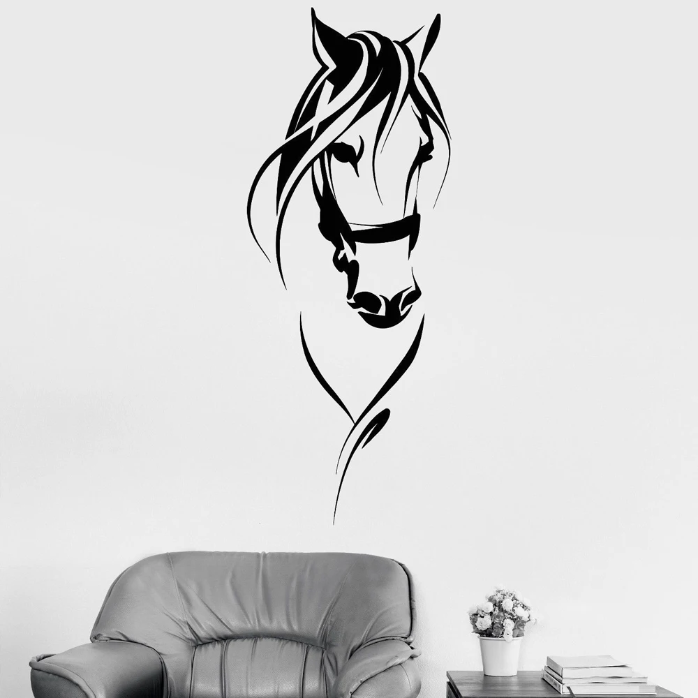 

Vinyl Wall Decal Race Horse Head Animal Pet Room Decoration Stickers Horse wall decals, Animal room, Vinyl wall decals