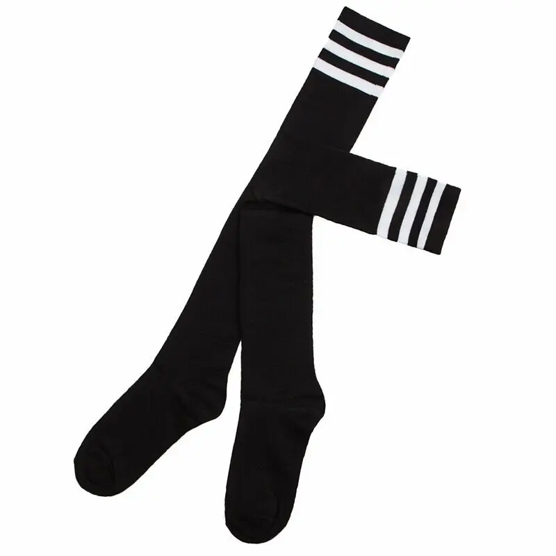 Школьные и студенческие чулки 1 пара гольфы до бедра для девушек женщин полосатые