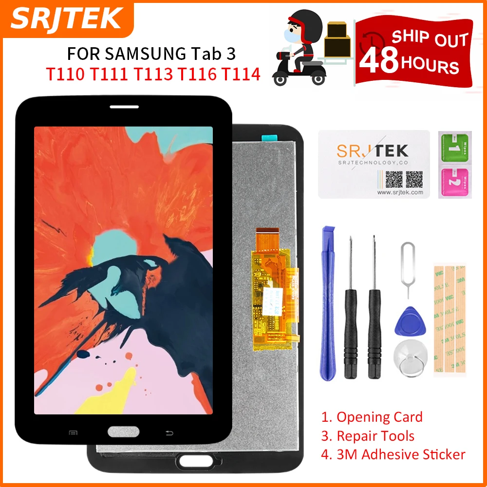 

Для Samsung Galaxy Tab 3 SM-T110 SM-T111 SM-T113 SM-T116 SM-T114, ЖК-дисплей, сенсорный экран, T110 T111 T113 T116 T114 в сборе