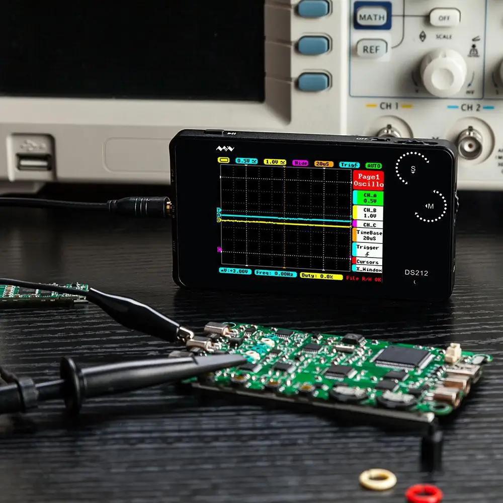 DS212 DSO Mini 2-канальный цифровой осциллограф USB полноцветный TFT дисплей 8 Мб полоса