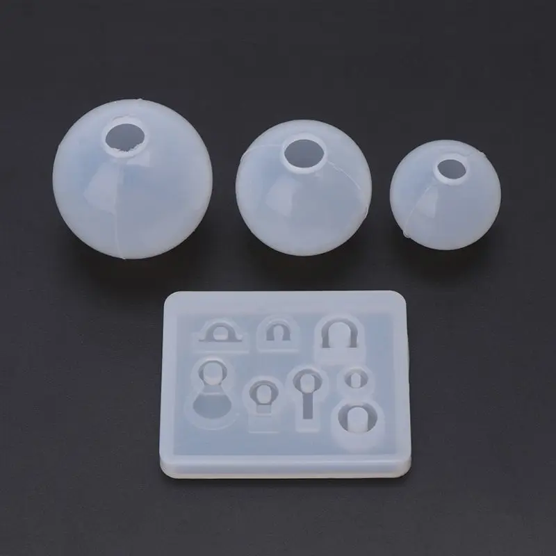 

4 Pcs/set Spherical Crystal Epoxy Silicone Mold DIY Handmade Jewelry Pendant Resin Molds Making Crafts Tool Set