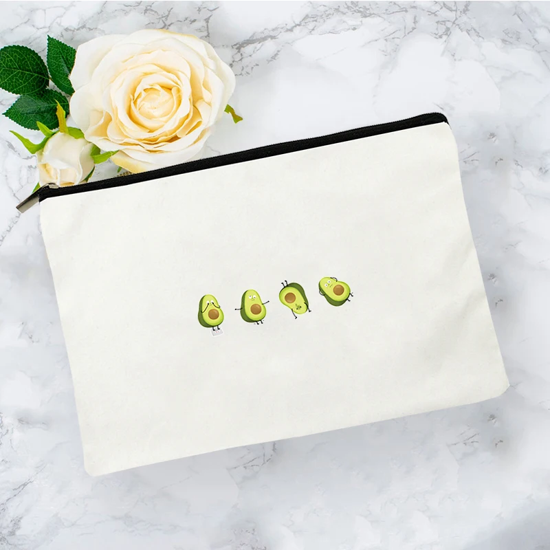 

Avocado Cosmetic Bag for Makeup Women Mini Women's Free Shipping Bags Woman Pouch Travel Organizer Storage Make Up Handbags