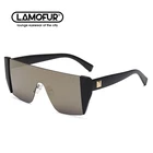 Солнцезащитные очки LAMOFUR женские, прямоугольные, без оправы, с одной линзой, 2021, для вечеринки, автопортрета, вождения, 8096