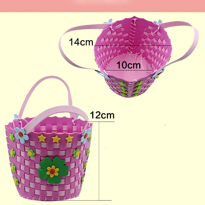 

Handmade Woven Paste Basket Childen Toy DIY Handicrafts Girl Gifts Sticky Kindergarten Material Kids Crafts Toys 2020 New