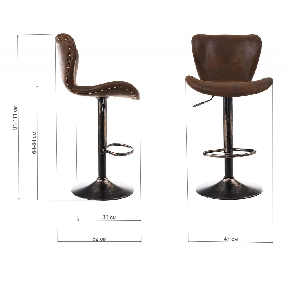 Барный стул Woodville Over vintage brown |