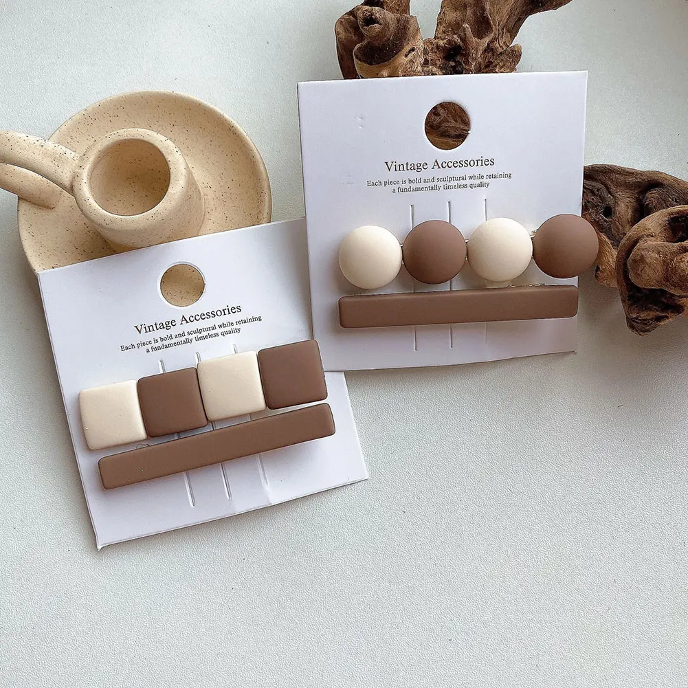 Набор из 2 шпилек для волос в ярких карамельных оттенках для девочек и женщин. Простые, базовые, сладкие волосы, раскрашенные в красочные матовые аксессуары-заколки.