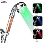 Zloog ванная комната светодиодный душ высокое давление контроль температуры Датчик Ручной осадков Анионный фильтр насадка для душа