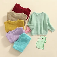15 colors autumn winter fashion toddler kids knitted sweater 0 5y boy girls candy color pullover casual hoodies sweaters clothes