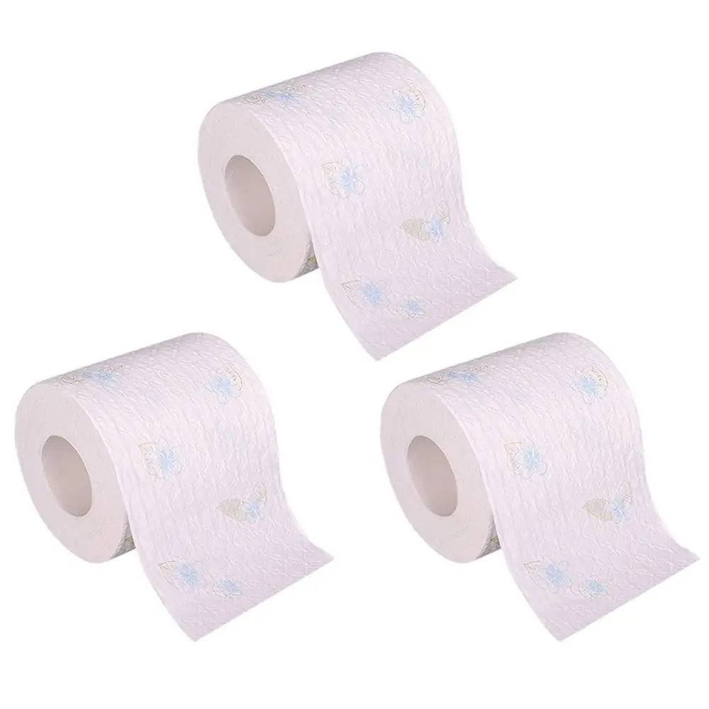 

3 рулона, 4 слоя туалетной бумаги, мгновенная бумага, мягкая банная бумага, туалетная бумага, плотная прочность, форальный узор, случайным обр...