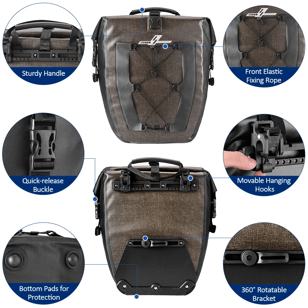 Сумка на багажник велосипеда водонепроницаемая 27 л|Чехлы для спортивных сумок| |