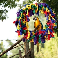 large cotton rope ring toy hanging bird cage climbing cotton rope ring pet parrot chewing swing pet supplies