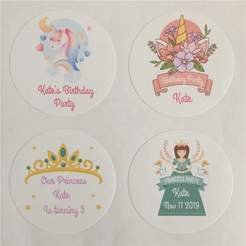 100 шт. наклейки на день рождения принцессы|Украшения своими руками для вечеринки|