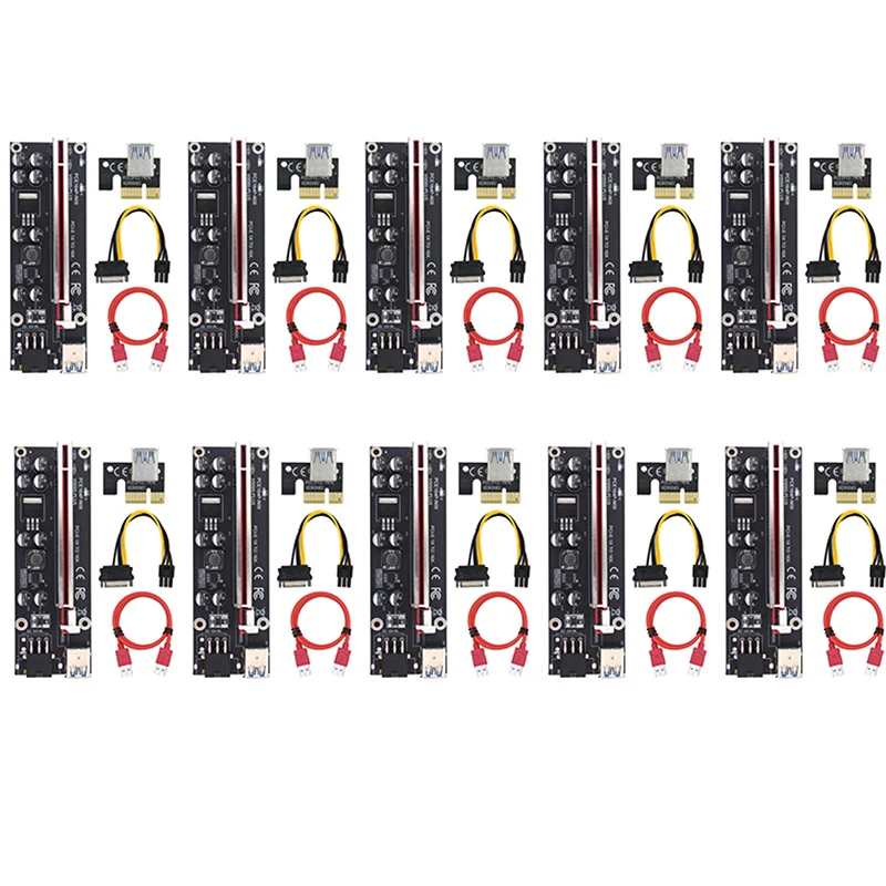 3/6 шт. Райзер-карта VER009S Plus PCI-E 009S PCIE X1 до X16 6 контактов 30 см 60 100 кабель USB 3 0 для