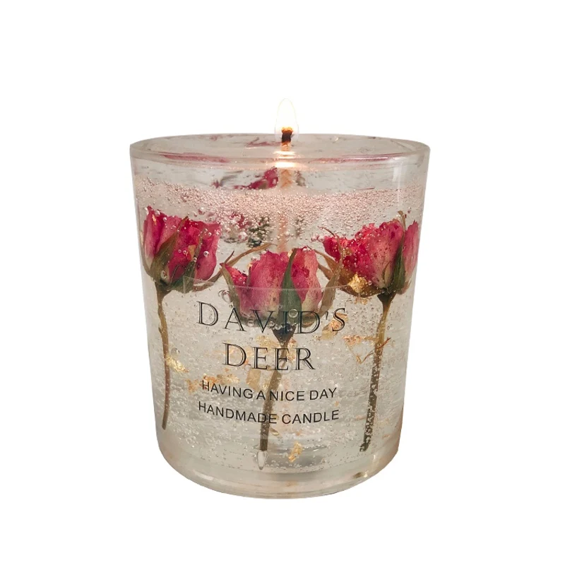 Ручной работы сухоцветов прозрачные воск Подарочная коробка парфюмерный