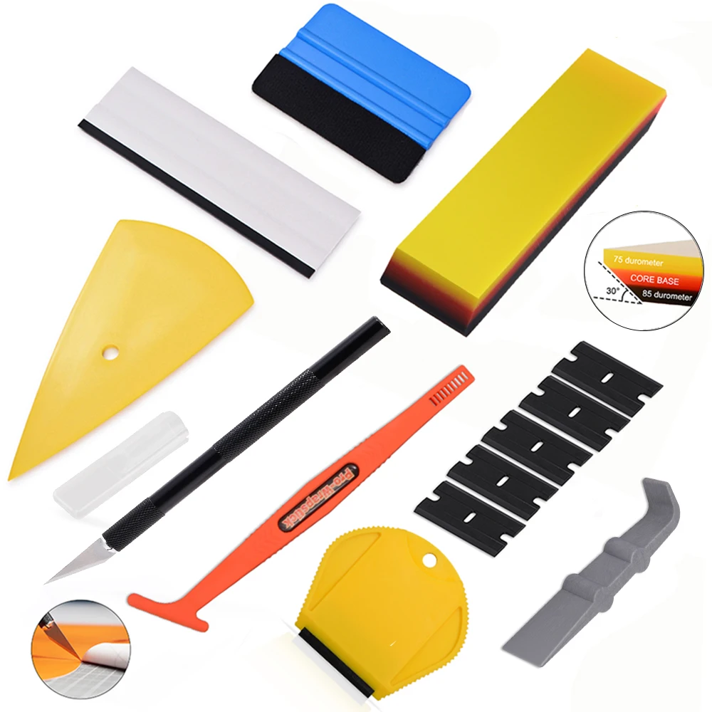 FOSHIO пленка виниловая оберточная из углеродного волокна набор инструментов для