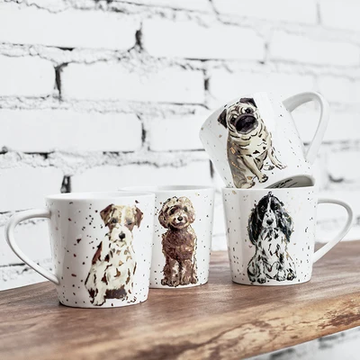 Ceramicv собака кружка большой емкости для завтрака молока сок кофе чайная чашка