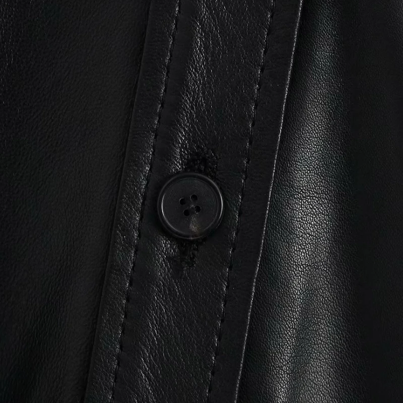 Новинка 2020 Женские винтажные рубашки с длинным рукавом из искусственной кожи