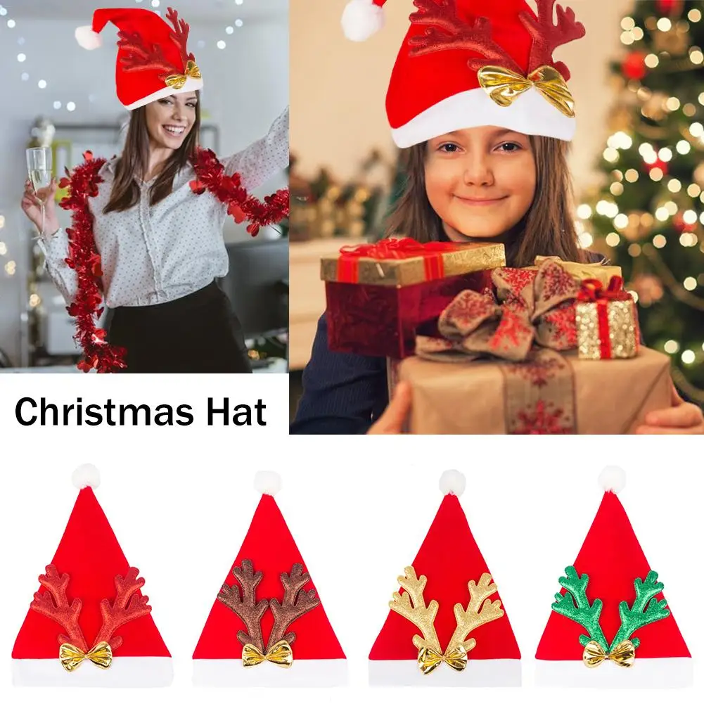 Милая Рога лося Рождественская Детская шляпа шапка Санта Клауса рождественские