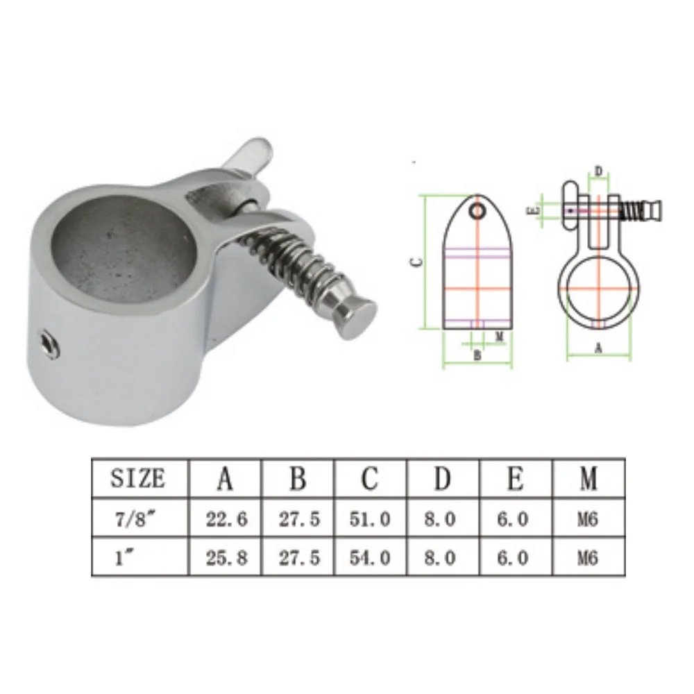 

4PCS Stainless Steel 316 Boat Bimini Top Slide Fittings With Quick Release Pin 22mm 25mm Bimini Top Marine Hardware Parts