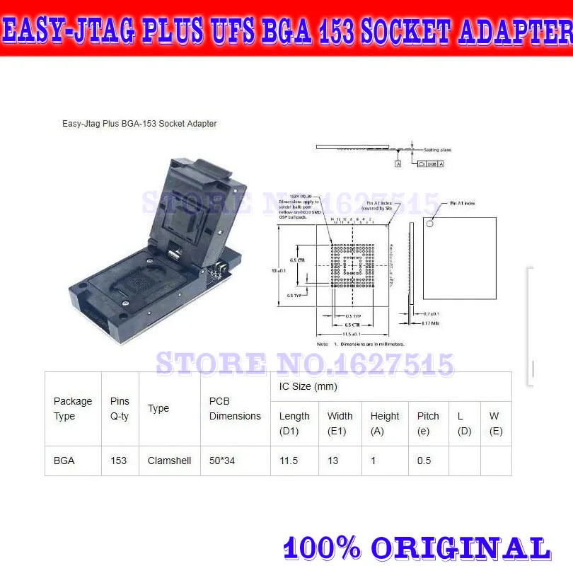 Набор z3x pro оригинальный новый легкий jtag plus box + emmc socket nand adapter ufs bga 153 95
