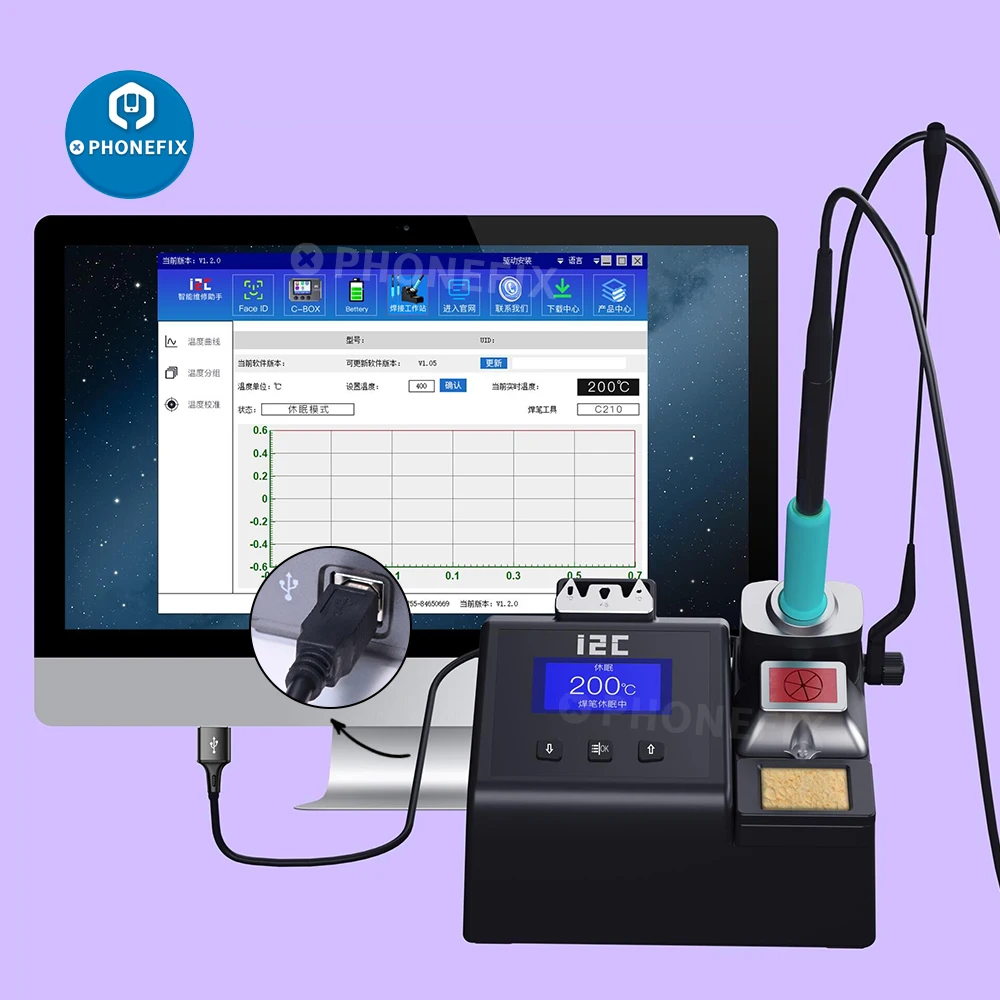 Паяльная станция i2c 2 тонких нано с ручкой C210 C245 C115 паяльная OEM JBC наконечниками для