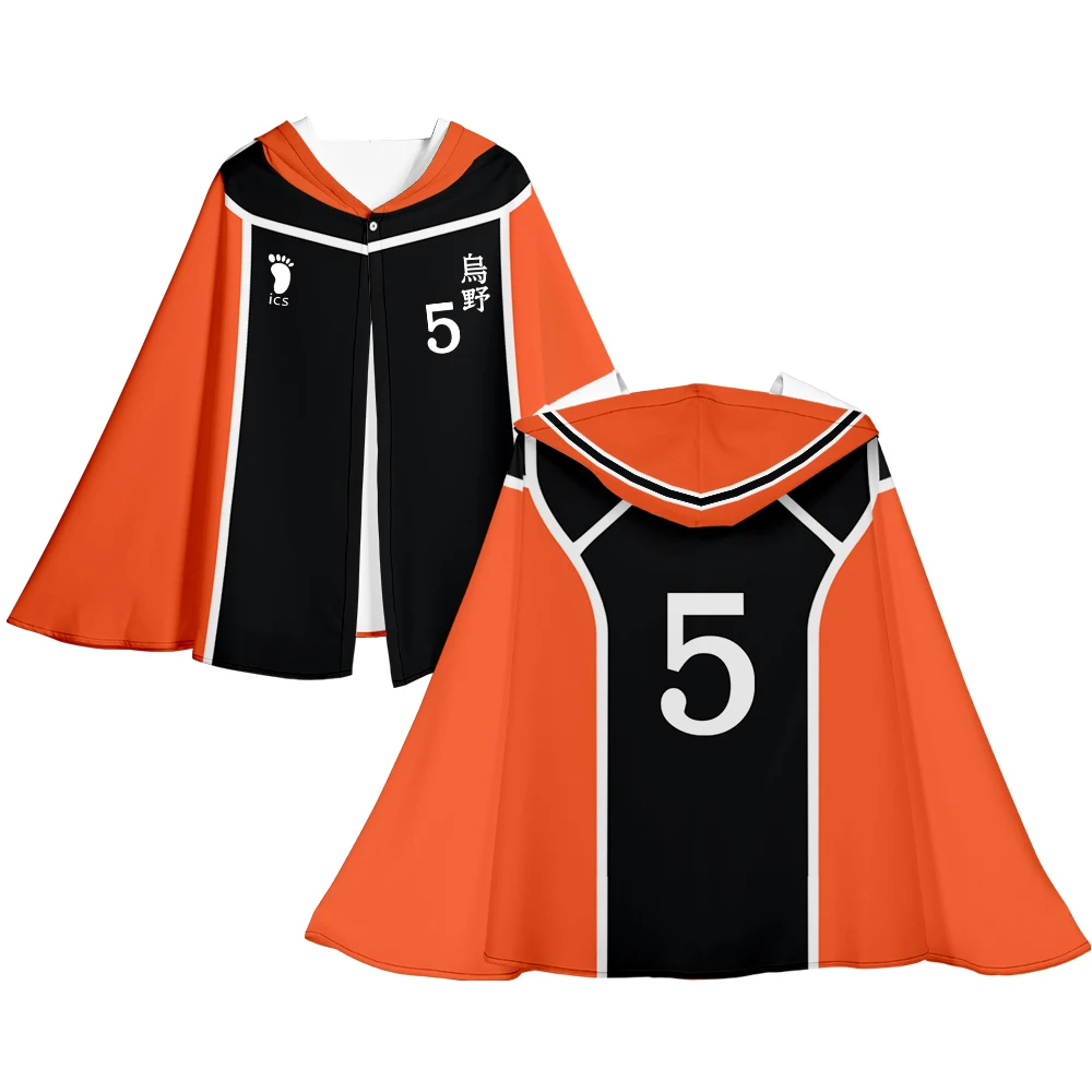 Женский винтажный Haikyu! свободный пуловер-накидка с рисунком |