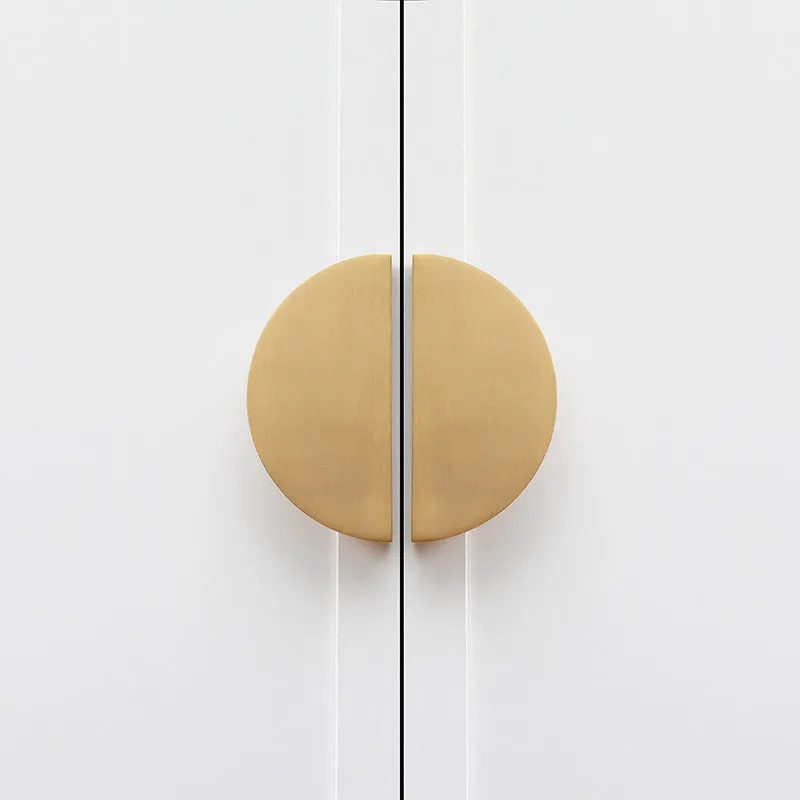 

Brass Half Moon Cabinet Door Pull Gold Modern Moon Shape Closet Handles Black Wardrobe Semicircle Knobs Furniture Hardware