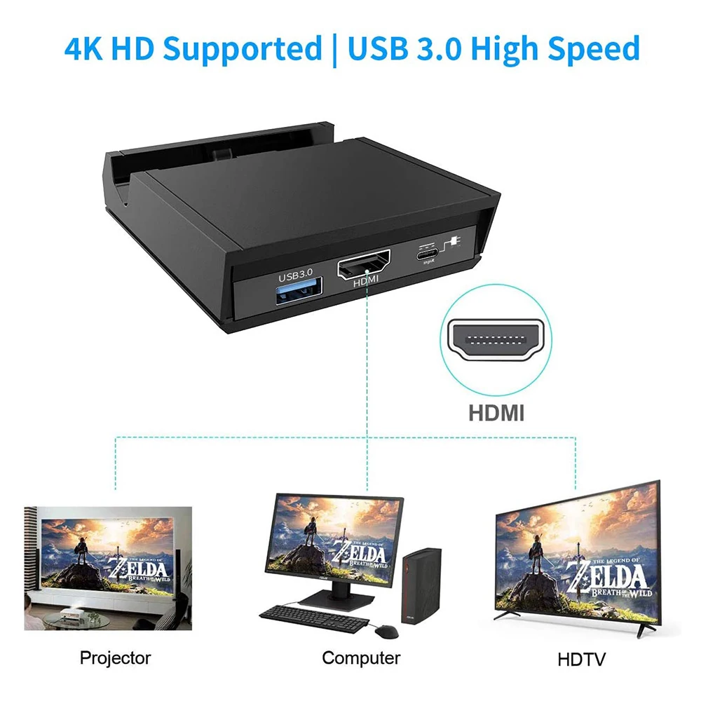 for nintend switch charger station hd convert adapter usb 3 0 2 0 type c port headphone jack multifunction console stand free global shipping