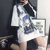 2021 new summer womens t shirt hip hop cartoon print oversized shirts harajuku style loose short sleeve streetweartops