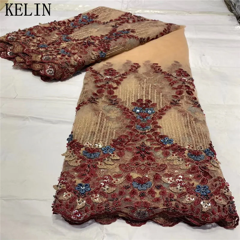 

3D Flower High Quality French Lace Fabric African Lace Fabric Handmade Embroidery Lace Fabric For Wedding Dress YYN65