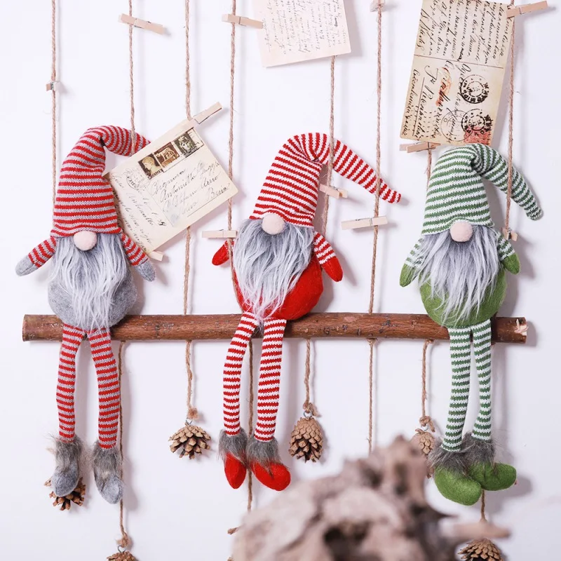 Рождество шведский Санта Клаус Tomte Gnome плюшевые куклы длинные ноги ручной работы коллекционные куклы рождественские украшения для дома