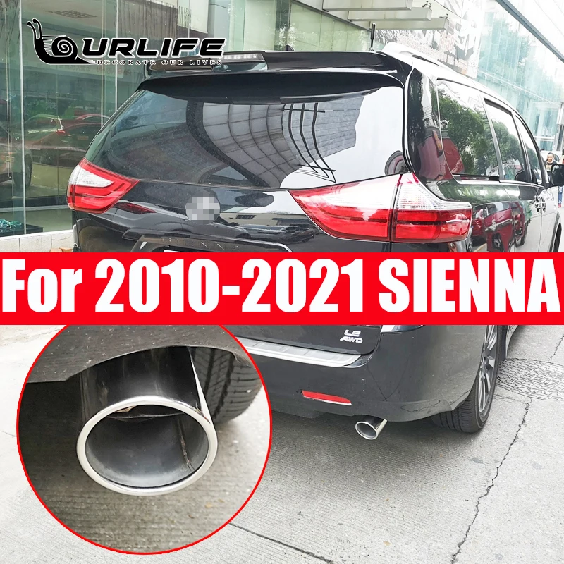 

Stainless Steel Muffler End Pipe Dedicate Exhaust Tip Tail Outlet Ornament Vent For Toyota Sienna 2010 to 2021 Accessories