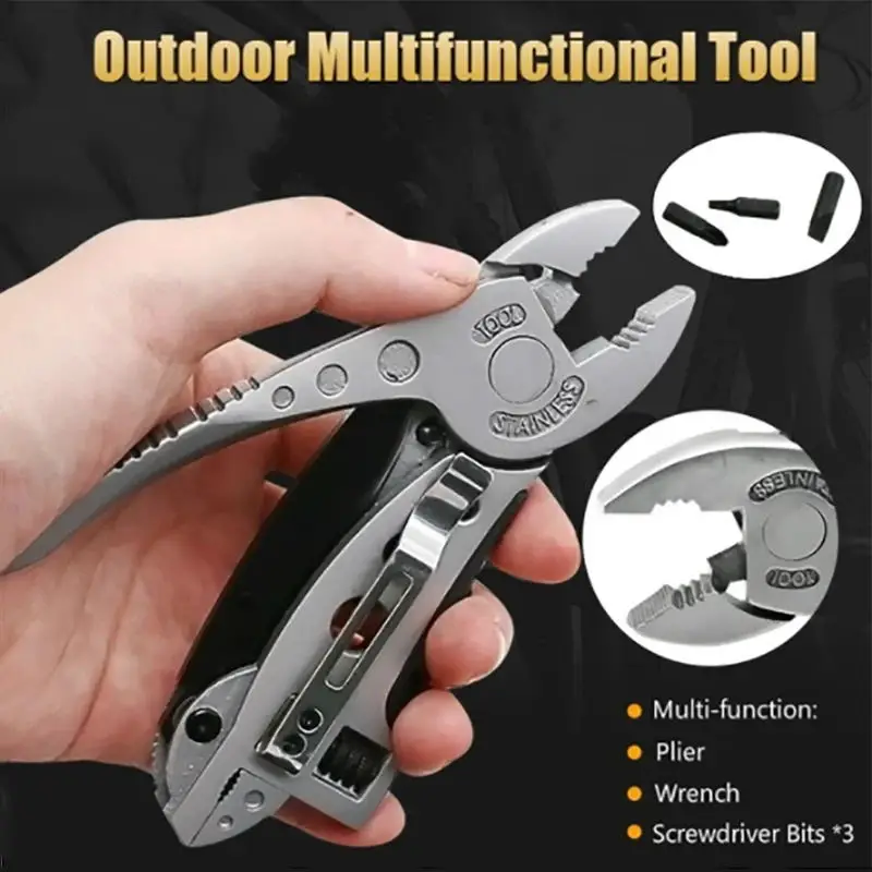 

Multifunctional Wrench Tool Adjustable Pliers Pocket Foldable Multitool Screwdriver Set Kit for Outdoor Survival PSEN999