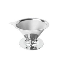coffee and tea funnel 600 mesh stainless steel coffee funnel with base dripper poured in a mesh reusable filter