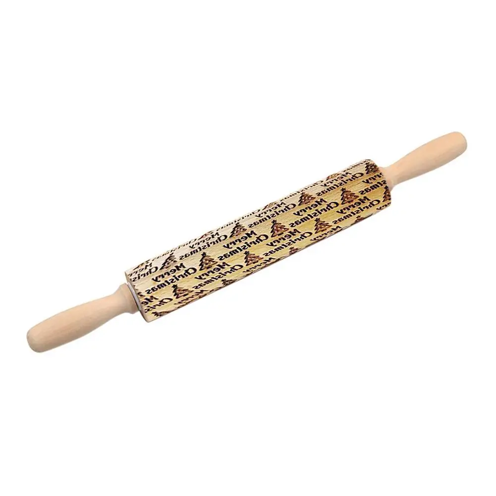 

Christmas Embossed Rolling Pins For Baking With Patterns Merry Christmas 3D Rolling Pins Kitchen Baking DIY Wooden Tools For Co