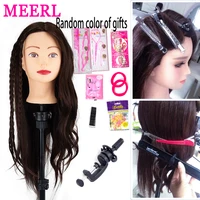 meerl 85real human hair mannequin head for hair training styling professional hairdressing cosmetology doll head for hairstyles