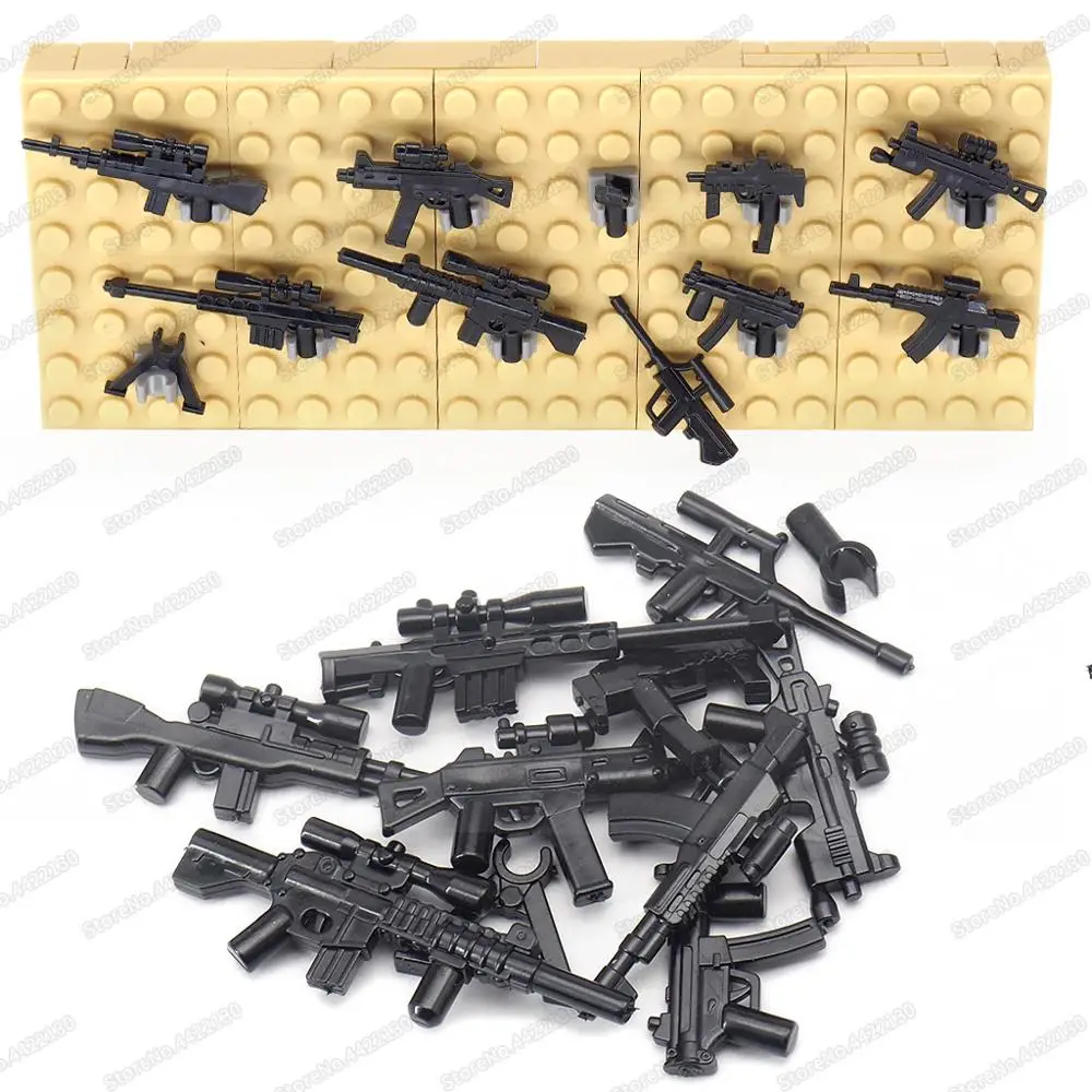 Набор солдат оружие пулеметы военные фигурки строительный блок сборка армия ww2