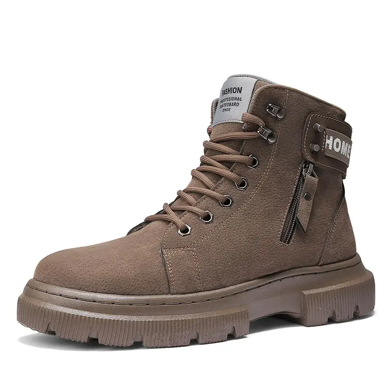 

High Quality Men Tactical Military Boots Leather Outdoor Work Shoes Autumn/Winter Ankle Snow Boots Hiking Shoes Big Size
