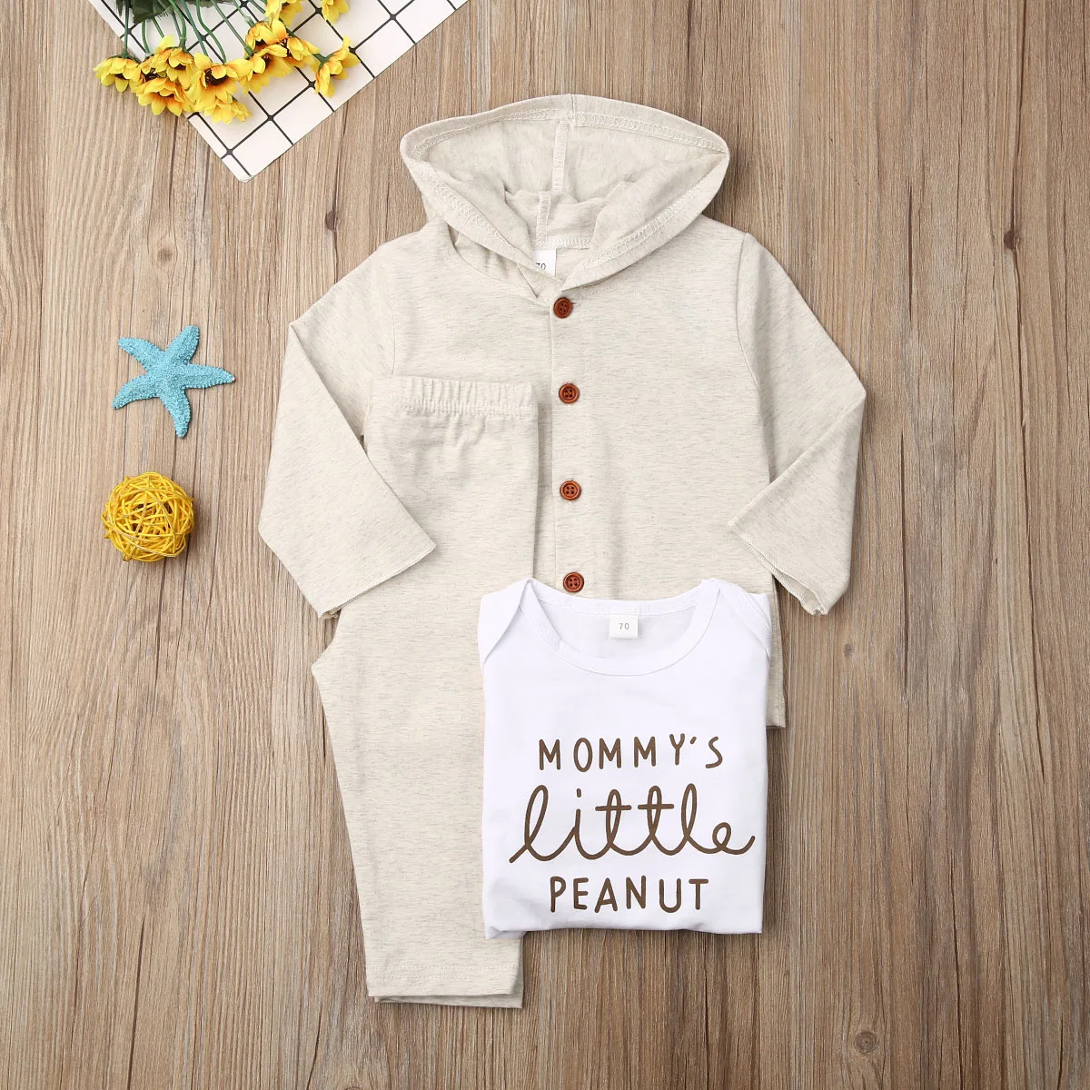 Imcute/комплект детской одежды из 3 предметов, хлопковый костюм для маленьких девочек, боди с принтом слона+ брюки+ верхняя одежда