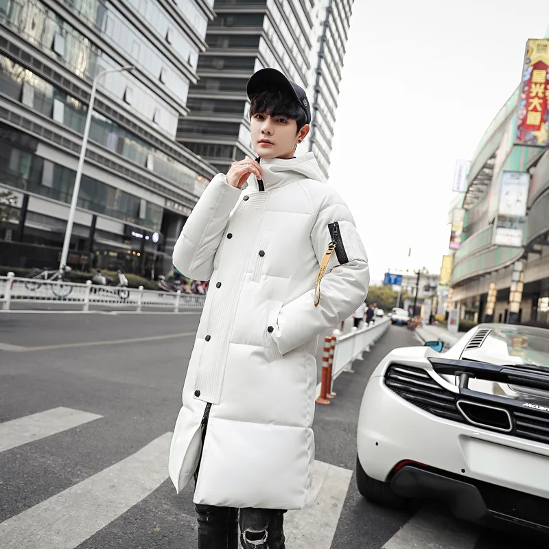 Длинные парки зимняя куртка мужская 2019 новая теплая ветрозащитная Повседневная