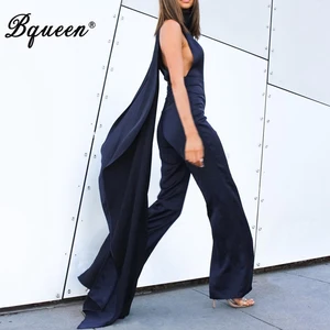 Женский комбинезон с открытой спиной Bqueen, сексуальный вечерний комбинезон без рукавов с открытой спиной, на завязках, на лето, 2020