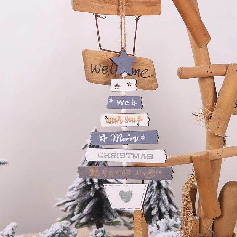 Подвесное украшение сделай сам на дверь 1 шт. деревянная новогодняя елка | Дом и