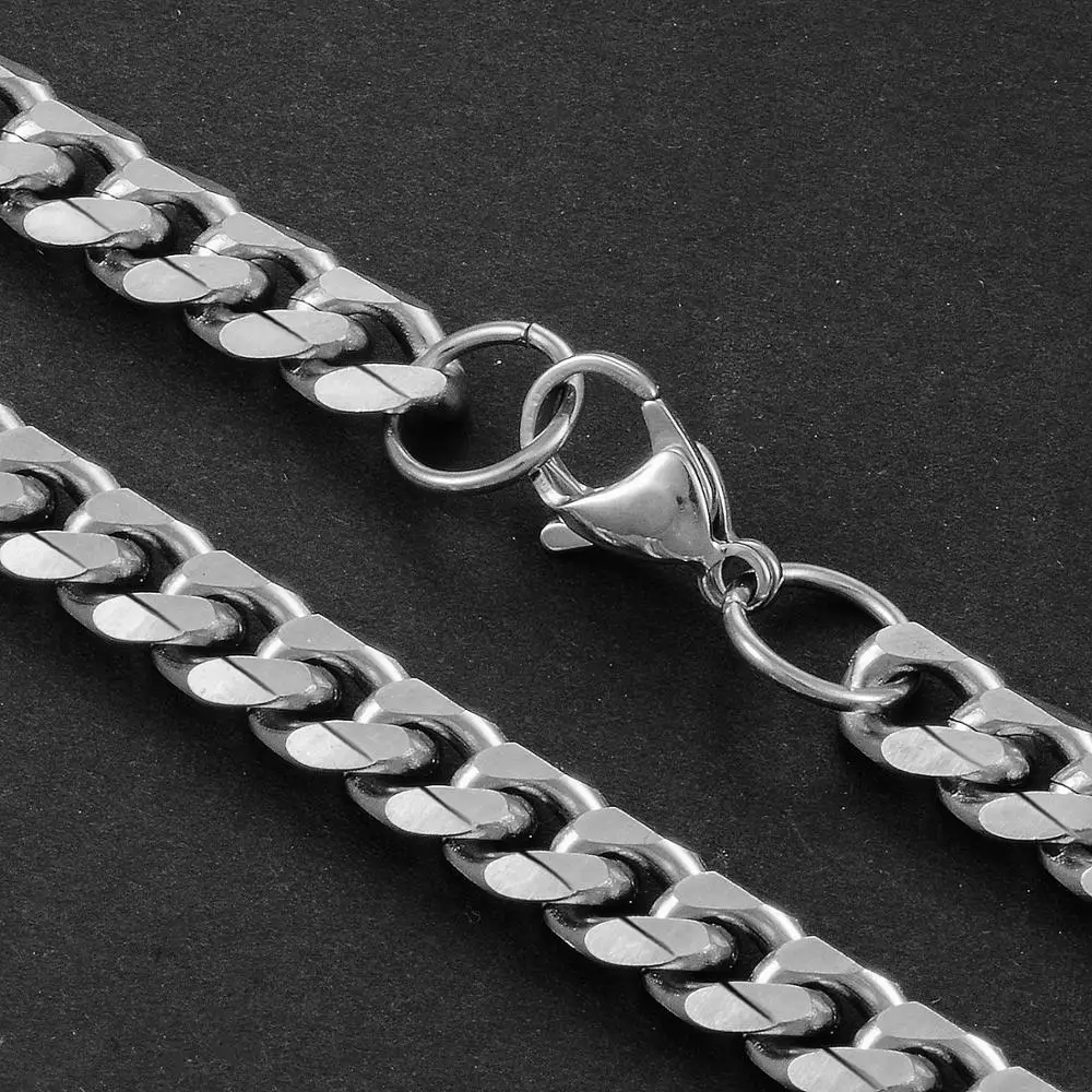 

Hot Stainless Steel 3.5mm-8mm Cuban Chain Silver Waterproof Men's And Women's Necklace Jewelry