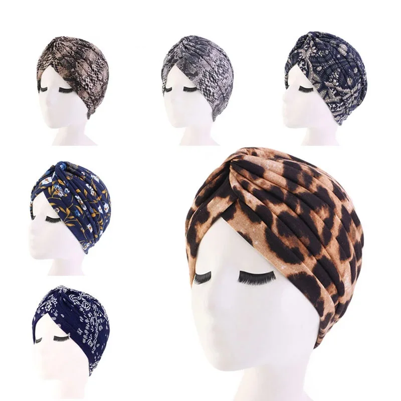 

Women Soft Floral Print Cotton Women Turban Fashion Banadana Cancer Headwrap Comfortable Chemo Caps Head Wrap Hair Accessories