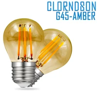 dimmable g45 amber golf ball bulbs 2w 8w led e27 e26 vintage retro style 110v 220v filament industrial chandelier lighting lamp