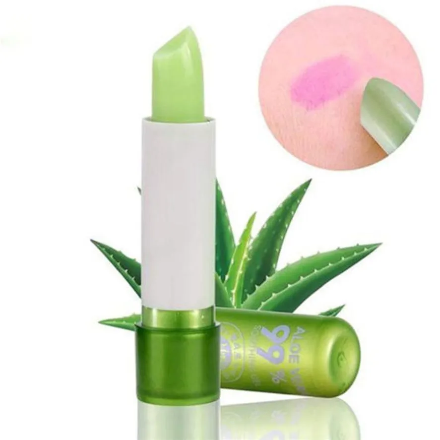 

New Aloe Vera Lip Balm 1PCS Fashion Lipstick Lip Stick Moisturizing Color Changing Long Lasting Lip Balm Best Gift