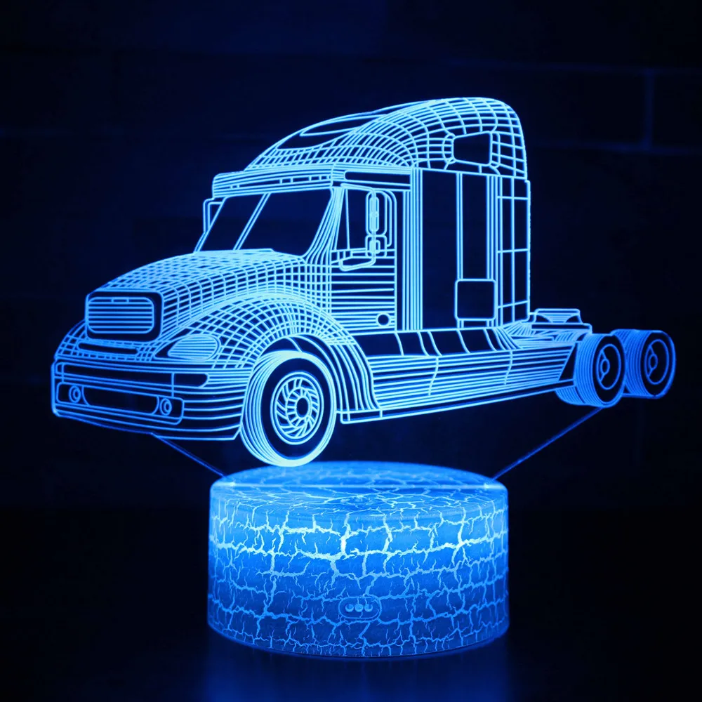 

Acrylic Truck LED 3d Table Lamp Touch Sensor USB Battery Powered Nightlight for Baby Room Decoration Creative Gift