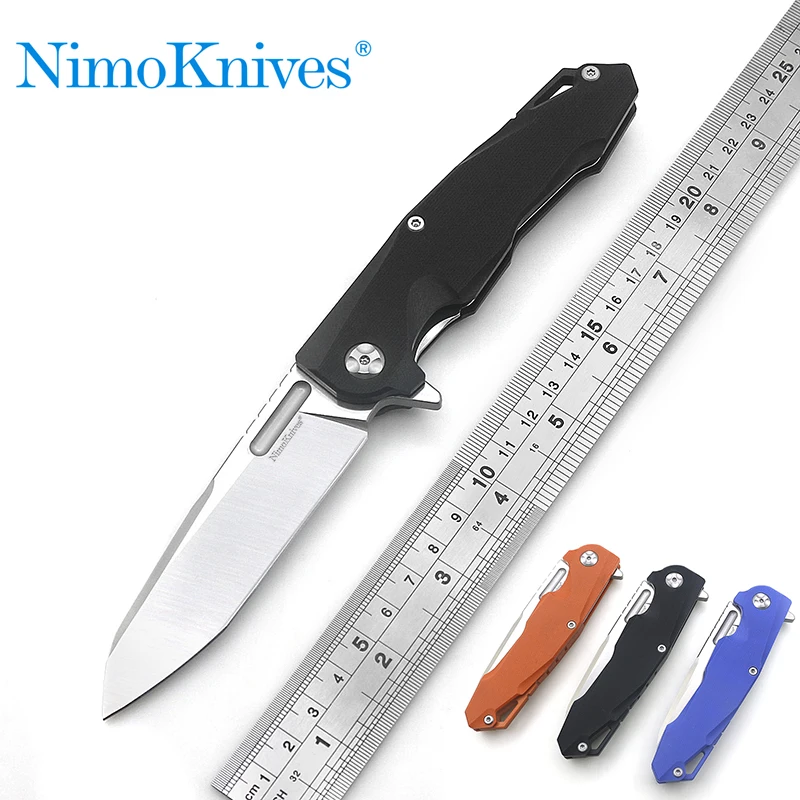 

NIMOKNIVES SHANXIAO ball bearing titanium handle flip folding camping hunting pocket TG10 fruit knife FAT DRAGON design EDC tool